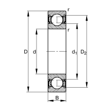 S 6317-2RSR, (j) DIN 625-1 ˜ʵҪߴ, ɂ(c)ܷ