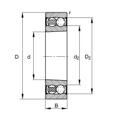 {(dio)S 2206-K-2RS-TVH-C3, (j) DIN 630 (bio)(zhn)Ҫߴ, FF 1:12ɂ(c)ܷ